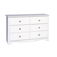 Prepac Monterey White Children’s 6-Drawer Dresser