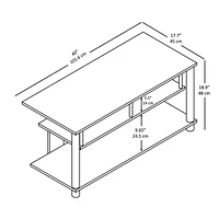 Mainstays Wood & Metal TV Stand, True Black Oak, 40" W x 17.7" D x 18.9" H