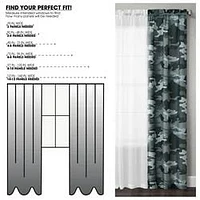 Ensemble de 4 panneaux de rideaux Your Zone, 27,5" x 84", camouflage gris Ensemble de rideaux à 4 panneaux