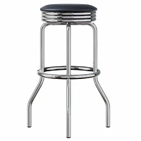 Winsome Summit Swivel Seat Stools, 2-Pc Set, Black & Chrome