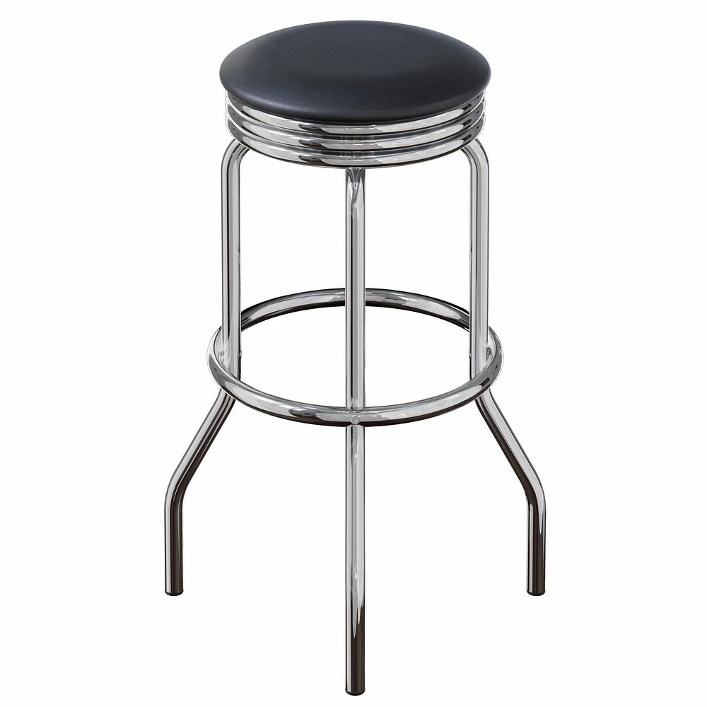 Winsome Summit Swivel Seat Stools, 2-Pc Set, Black & Chrome