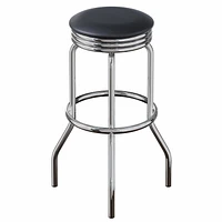 Winsome Summit Swivel Seat Stools, 2-Pc Set, Black & Chrome