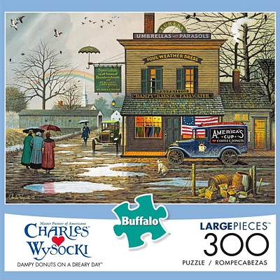 Buffalo Games - Charles Wysocki - Dampy Donuts on a Dreary Day - 300 Piece Jigsaw Puzzle