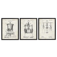 hometrends Wine Corkscrew Patent Art Framed Canvas