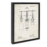 hometrends Wine Corkscrew Patent Art Framed Canvas