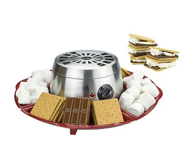 Brentwood Indoor Electric Stainless Steel S’mores Maker with 4 Trays and 4 Roasting Forks