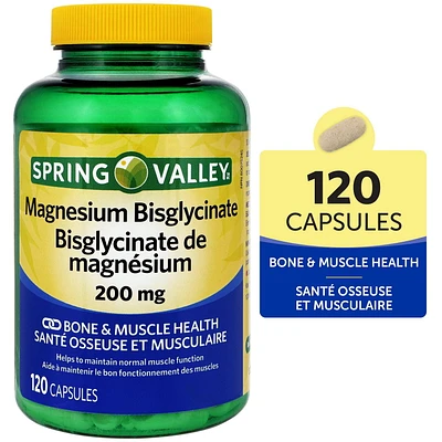 Spring Valley Magnesium Bisglycinate 200mg, 120 Capsules