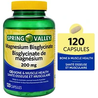 Spring Valley Magnesium Bisglycinate 200mg, 120 Capsules
