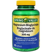 Spring Valley Magnesium Bisglycinate 200mg, 120 Capsules