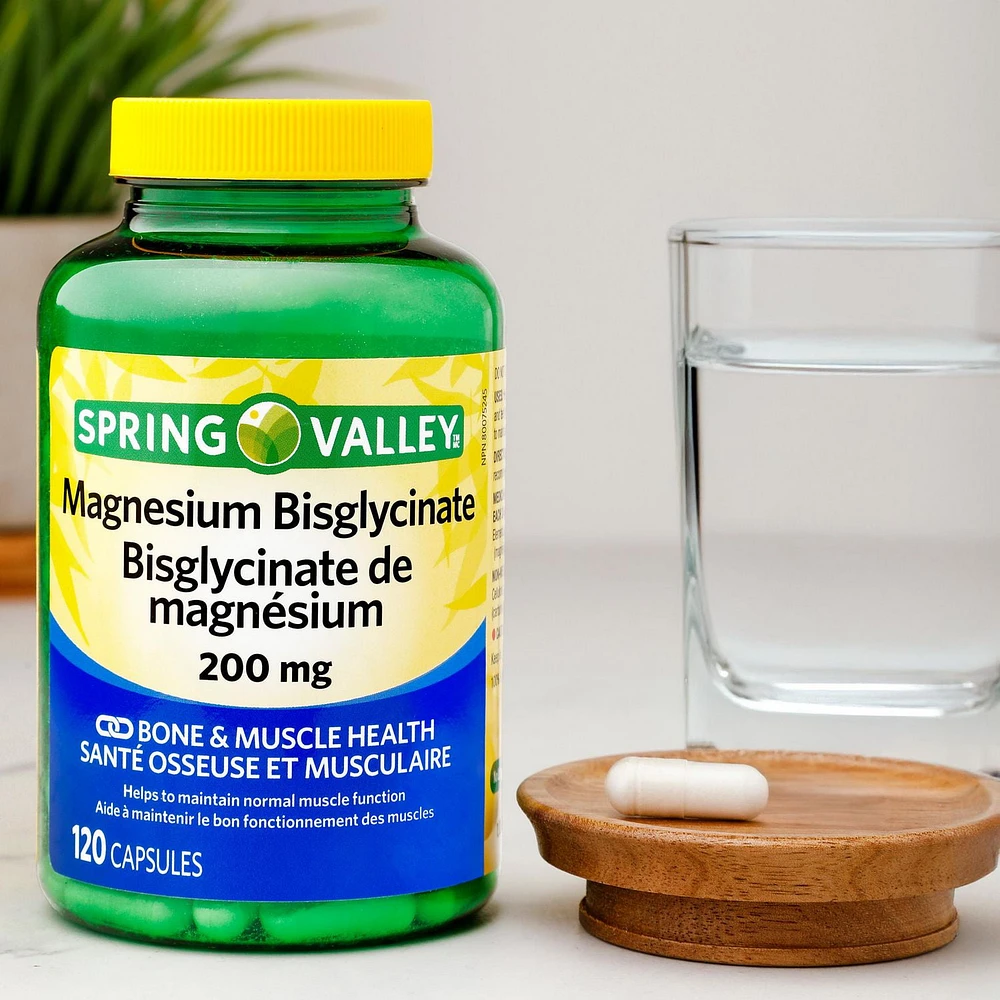 Spring Valley Magnesium Bisglycinate 200mg, 120 Capsules