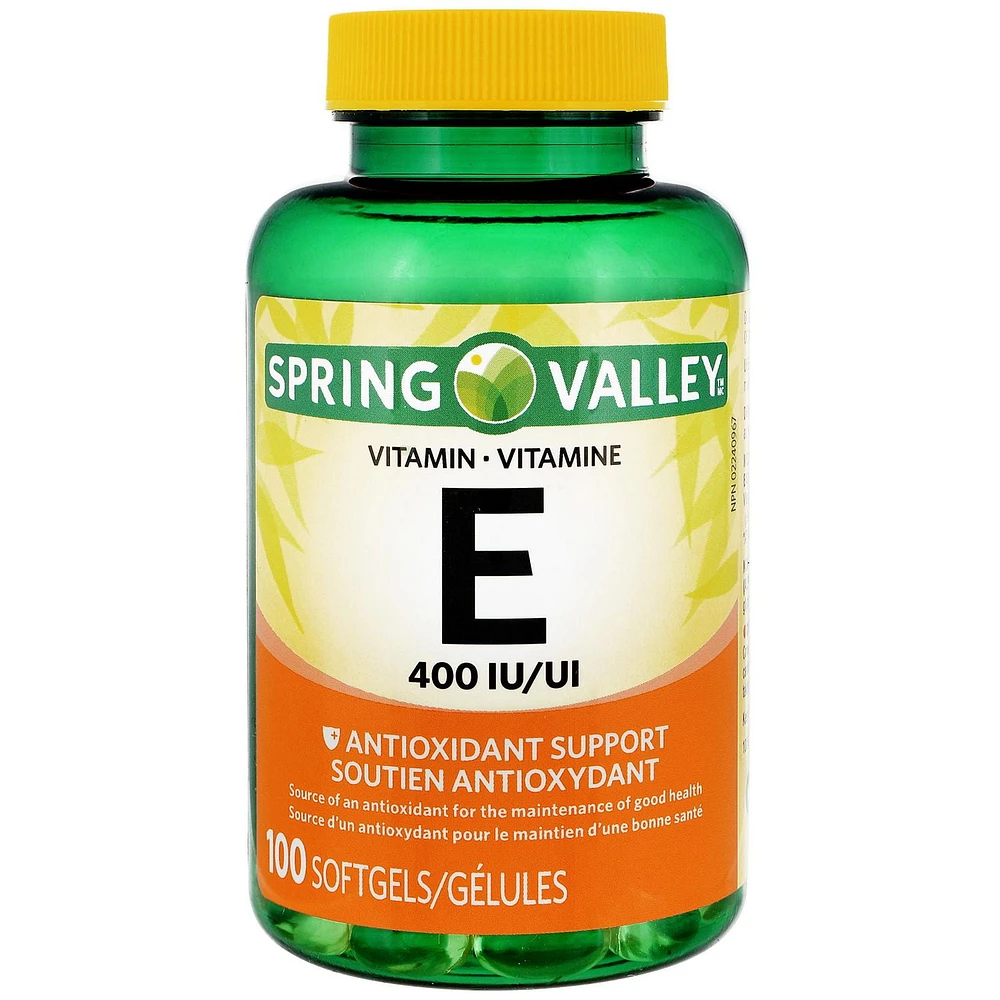 Spring Valley Vitamin E 400IU, 100 Softgels