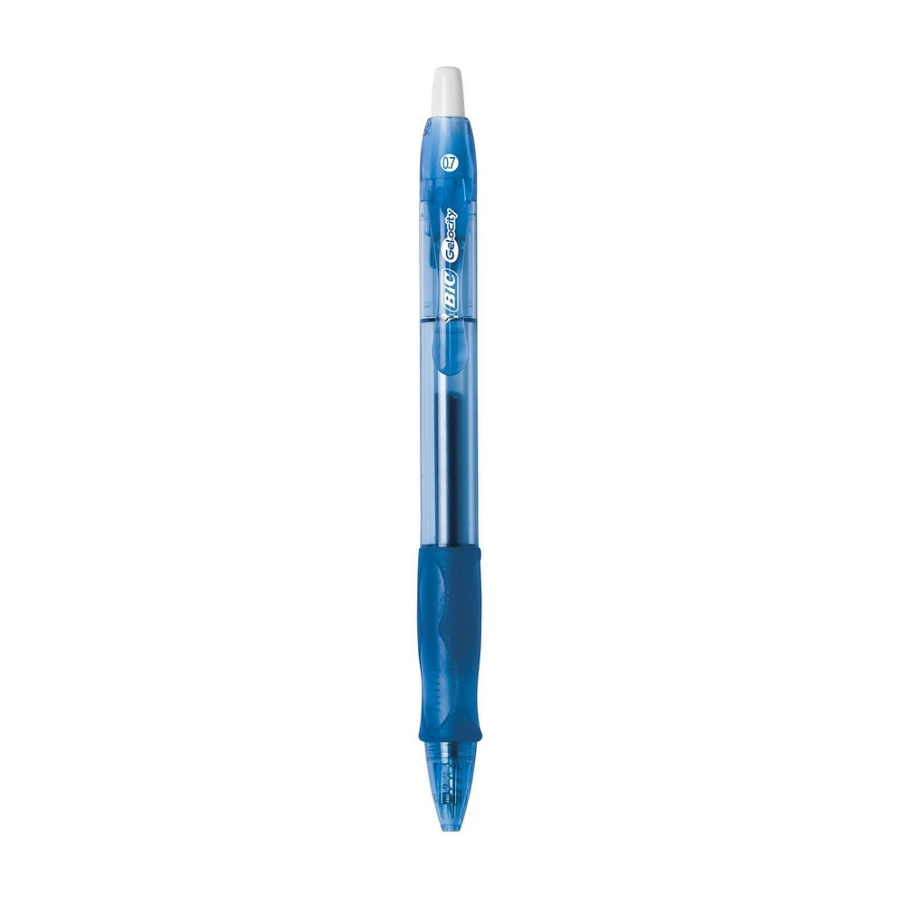 Stylos à encre gel bleue BIC Gelocity Original, pointe moyenne (0,7 mm), paquet de 12, stylos à encre gel rétractables avec prise confortable