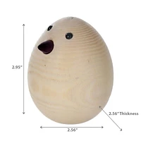 Natural Wooden Chick Egg Decor