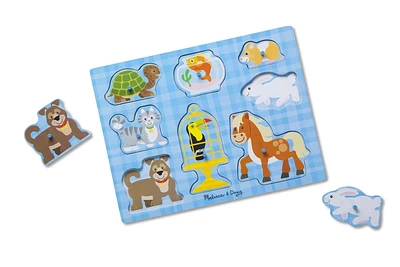 Melissa & Doug Wooden Pet Pals Animals Peg Puzzle - 8 pcs