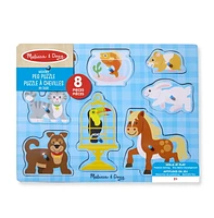 Melissa & Doug Wooden Pet Pals Animals Peg Puzzle - 8 pcs