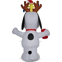 Christmas Inflatable Snoopy with Antlers and Woodstock