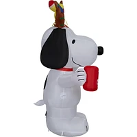 Christmas Inflatable Snoopy with Antlers and Woodstock