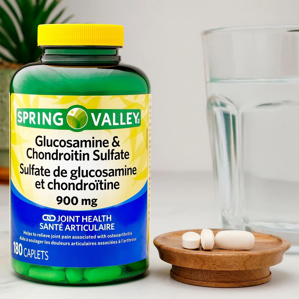 Spring Valley Glucosamine & Chondroitin Sulfate 900mg, 180 Caplets