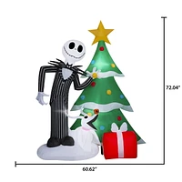 Christmas Inflatable Jack Skellington and Zero Christmas Tree Decorating Scene, Christmas Inflatable Jack Skel