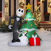 Christmas Inflatable Jack Skellington and Zero Christmas Tree Decorating Scene, Christmas Inflatable Jack Skel