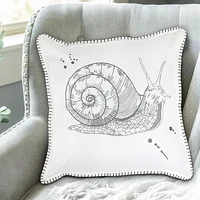 Blanket Stitch Embroidered Cushion Snail 18 X 18 - Set of 2