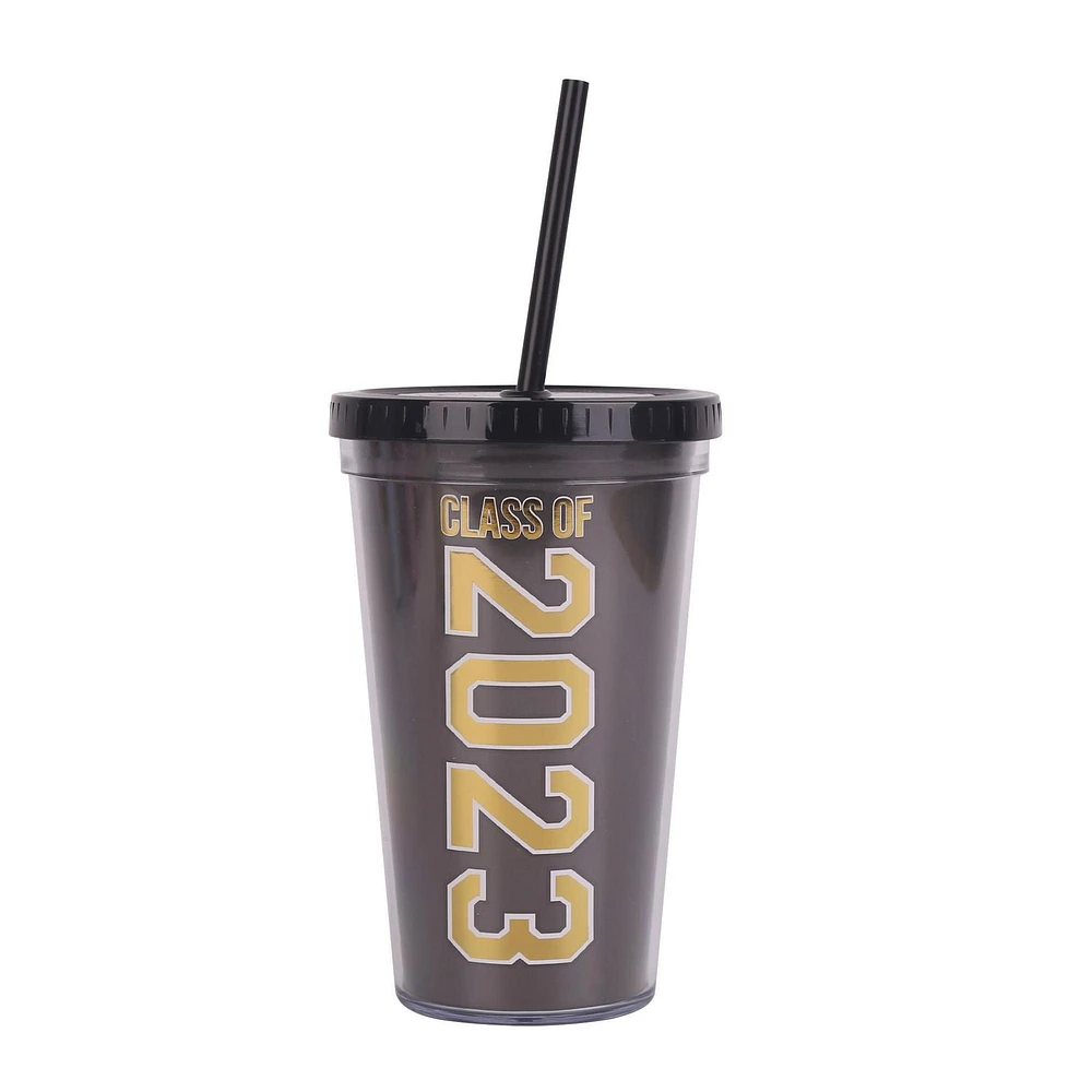 Graduation Gift Straw Tumbler Black 2023