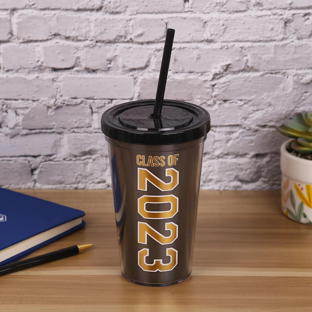 Graduation Gift Straw Tumbler Black 2023