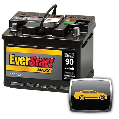 EverStart AUTO MAXX-90N, 12 Volt, Car Battery, Group Size 90, 600 CCA, EverStart, Car Battery