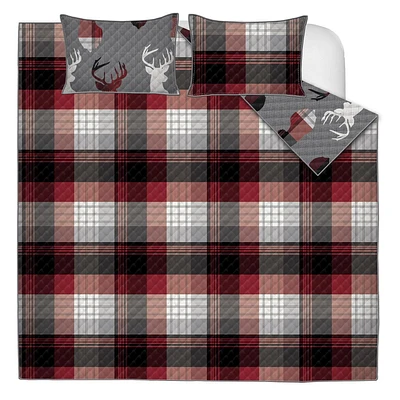 Safdie & Co. Quilt Set 3PC K Classic Plaid