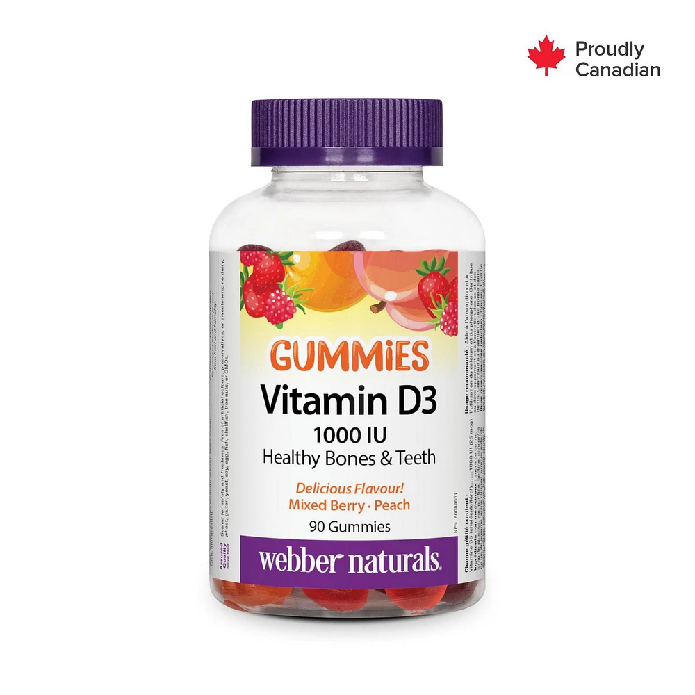 Webber Naturals® Vitamin D3 Gummies 1000IU, 90 GUMMIES