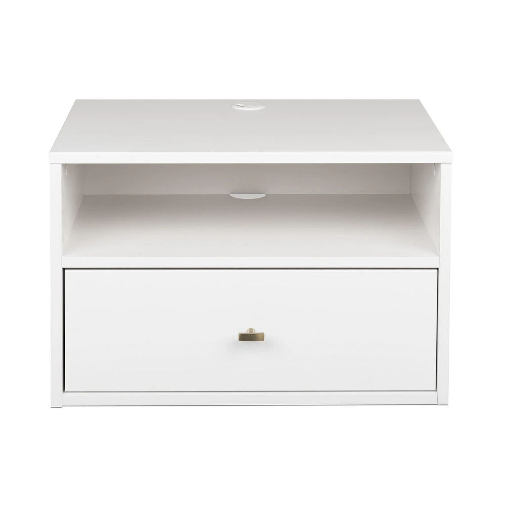 Prepac Floating Nightstand, White