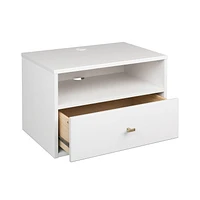 Prepac Floating Nightstand, White