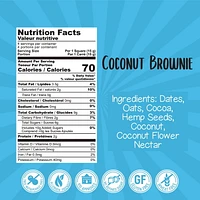 Ohh! Foods Coconut Brownie Snacking Bites (60g), Gluten-Free, Vegan, Wheat-Free, Free From the Top 10 Common Allergens.