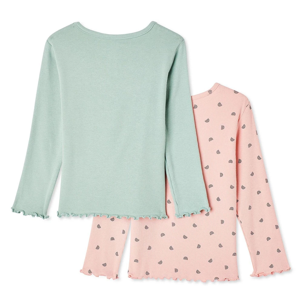 Lot de 2 t-shirts côtelés George pour petites filles