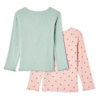 Lot de 2 t-shirts côtelés George pour petites filles