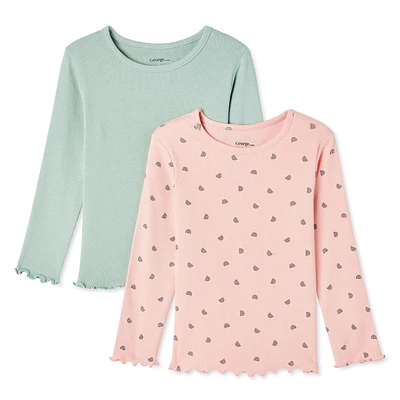 Lot de 2 t-shirts côtelés George pour petites filles