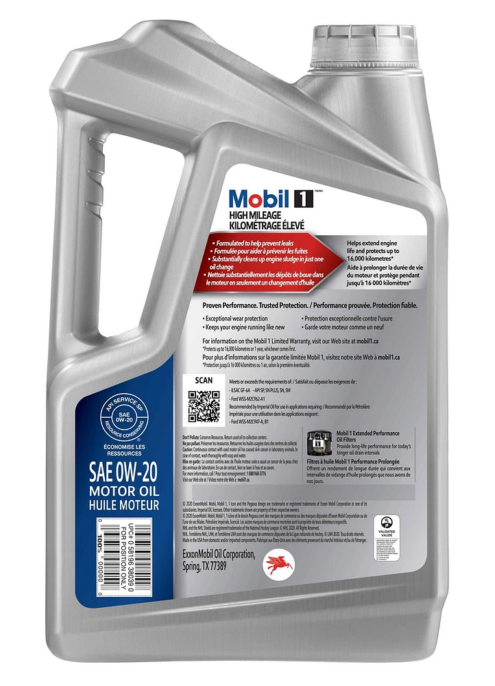 Mobil 1™ High Mileage 0W-20, 1 x 4.73L