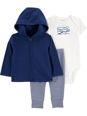Carter's Child of Mine Ensemble 3 pièces requin bleu pour bébé garçon Nouveau-né - 24 mois