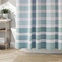 Hometrends Ombre Stripe Heavy Weight Fabric Shower Curtain, Blue