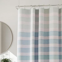 Hometrends Ombre Stripe Heavy Weight Fabric Shower Curtain, Blue