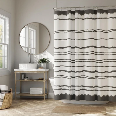 Hometrends Lily Dale Heavy Weight Woven Fabric Shower Curtain