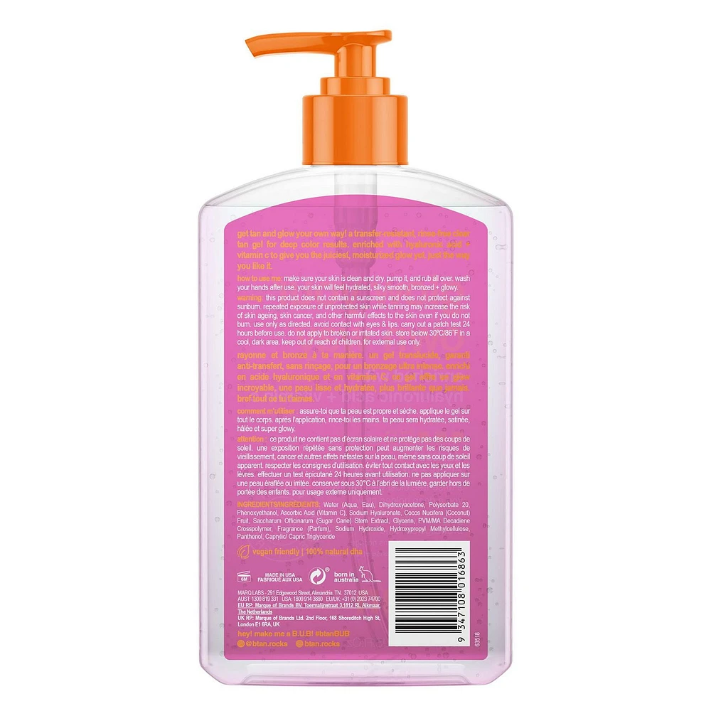 glow your own way clear self tan gel 16 oz, clear self tan gel - no rinse