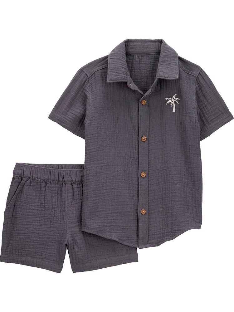 Carter's Child of Mine Ensemble 2 pièces palmier gris pour tout-petits garçons Tailles 12 mois-5T