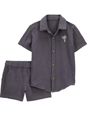 Carter's Child of Mine Ensemble 2 pièces palmier gris pour tout-petits garçons Tailles 12 mois-5T
