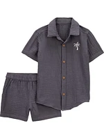 Carter's Child of Mine Ensemble 2 pièces palmier gris pour tout-petits garçons Tailles 12 mois-5T