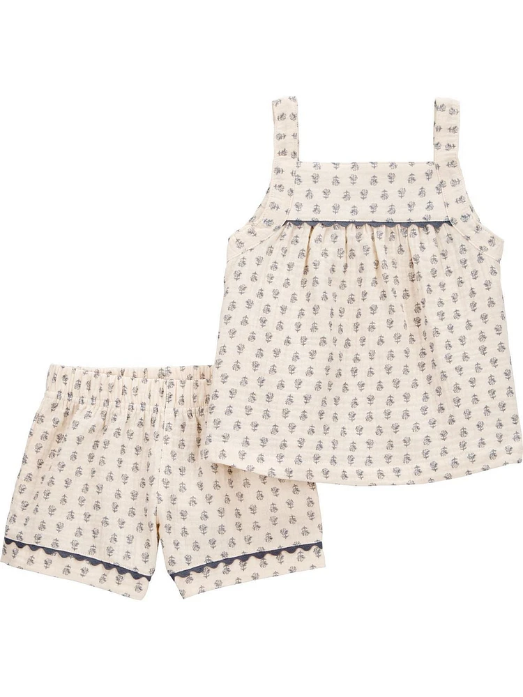 Carter's Child of Mine Ensemble 2 pièces à fleurs géométriques pour petites filles