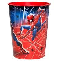 Spiderman Birthday Plastic Cup, 16oz., Plastic cup holds 16oz.