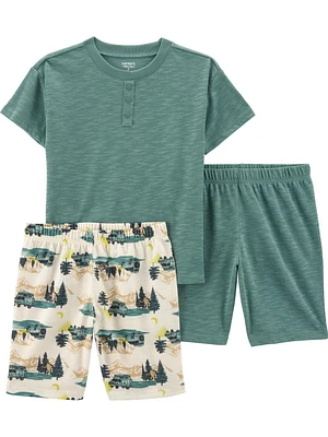 Carter's Child of Mine Pyjama de camping 3 pièces vert pour garçons Taille 4-14