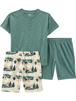 Carter's Child of Mine Pyjama de camping 3 pièces vert pour garçons Taille 4-14