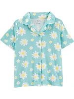 Carter's Child of Mine Kid Girls' Blue Daisy 3 Piece PJs, Sizes 4-14